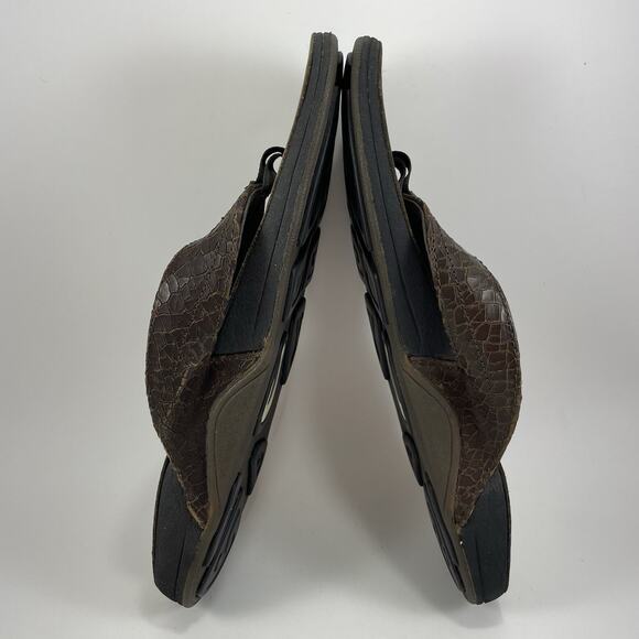 Olukai Kumu Flip Flops Mens Size 10 Brown Leather Hawaiian Beach Sandals - Picture 7 of 9